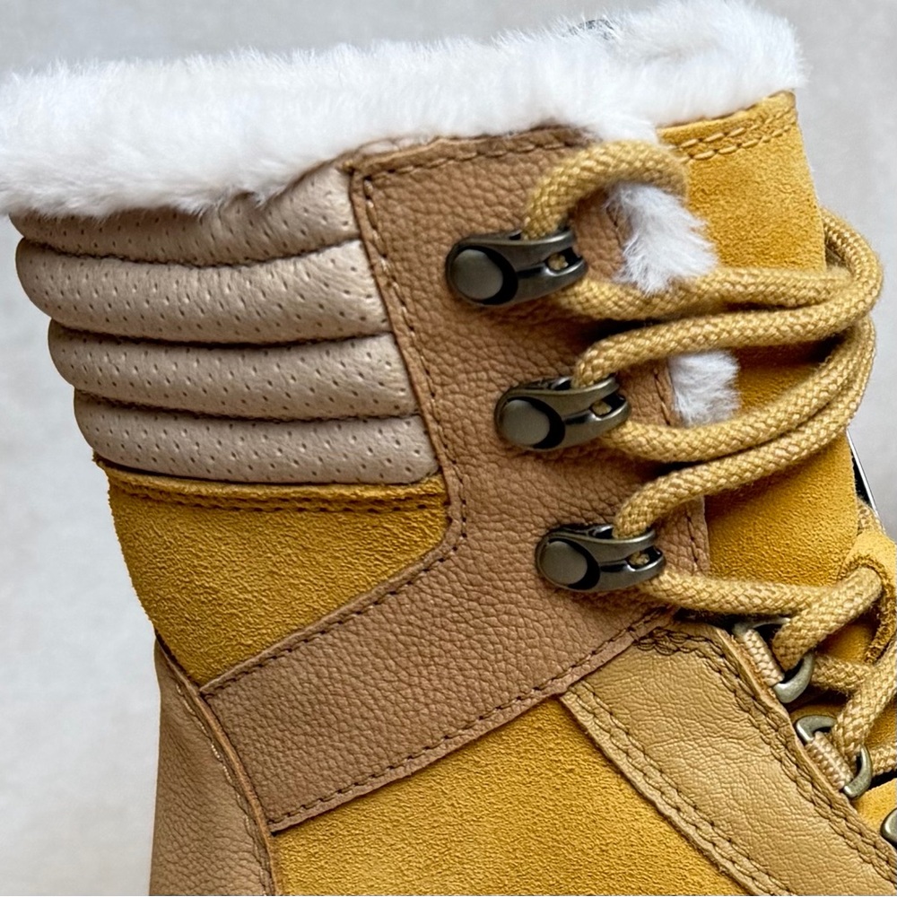 Sorel Lennox Lace Cozy WP Boots Geo Yellow Curry 7.5 Waterproof Insulated - Picture 13 of 14